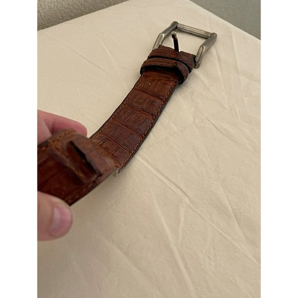 Neiman Marcus Vintage Brown Italian Genuine Crocodile Belt - Size 85/32 - Picture 13 of 13